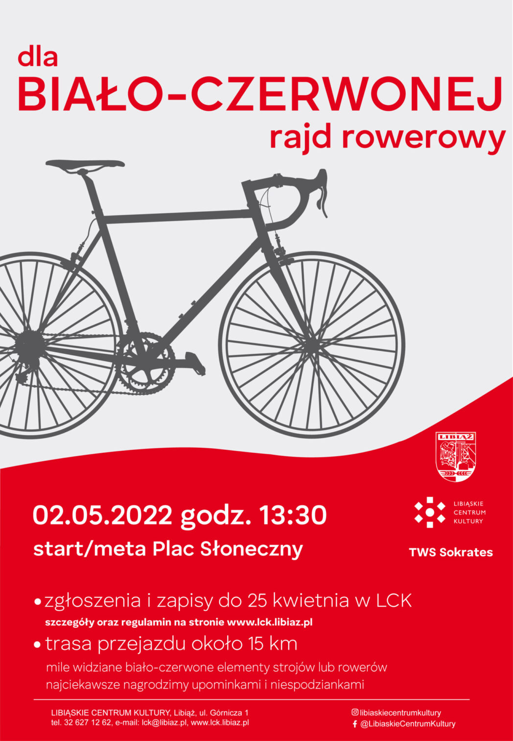 plakat rajdu rowerowego dla Biało-Czerwonej