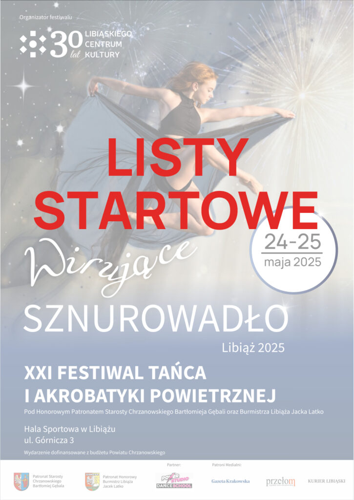 Festiwal Tańca i Akrobatyki Powietrznej „Wirujące Sznurowadło” – listy startowe