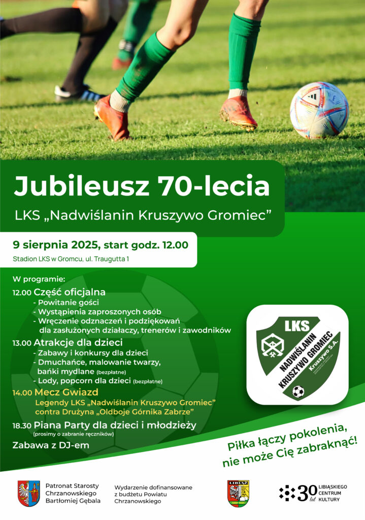 Jubileusz 70-lecia LKS „Nadwiślanin Kruszywo Gromiec” 