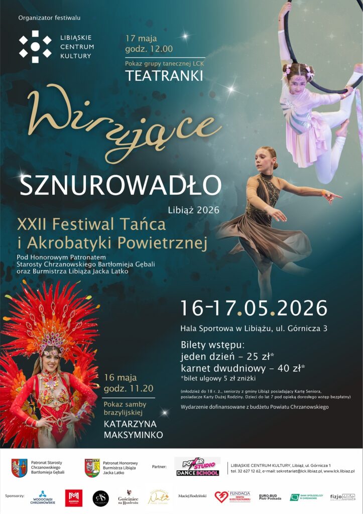 Festiwal Tańca i Akrobatyki Powietrznej „Wirujące Sznurowadło” 2026 – listy startowe i plan godzinowy